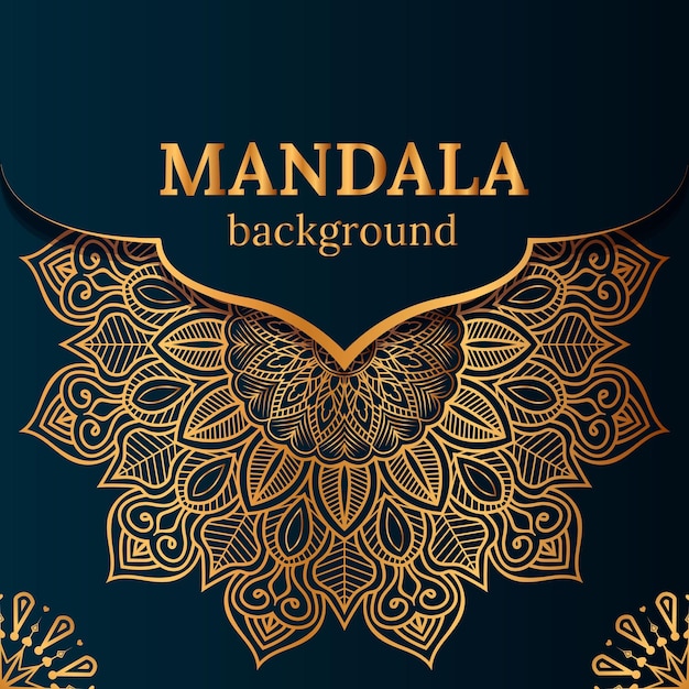 Luxe ornamentele mandala ontwerp achtergrond met gouden