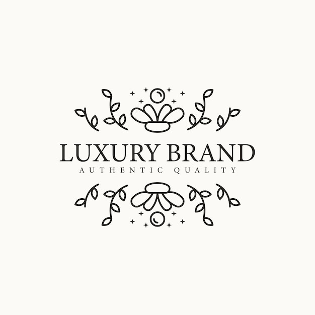 Vector luxe overzicht bloemen logo concept