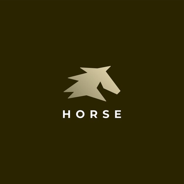 Luxe paard hoofd logo pictogram ontwerp