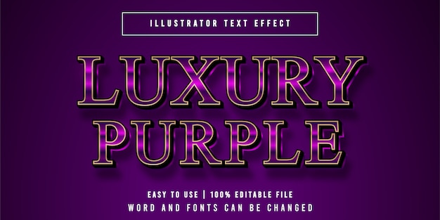 Vector luxe paars, elegant bewerkbaar teksteffect