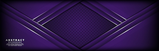Luxe paarse banner achtergrond met een combinatie van stippen en lijnen