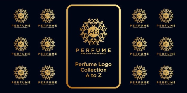 Luxe parfum logo-collectie met eerste concept.