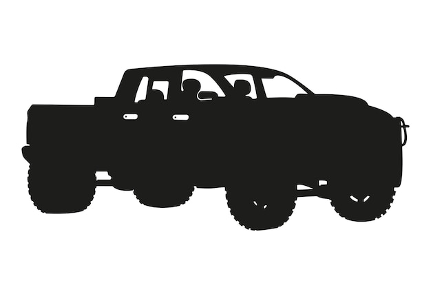 Vector luxe pick-up truck auto silhouet voertuig illustratie