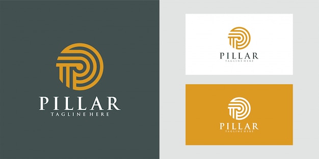 Luxe pijler logo voor advocatenkantoor afbeelding ontwerp.