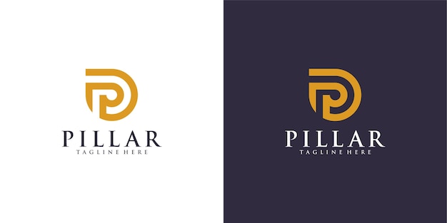 Luxe pijler logo voor advocatenkantoor afbeelding ontwerp.