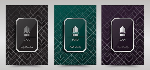 Luxe Premium Art Deco Cover Layout ontwerpsjabloon,