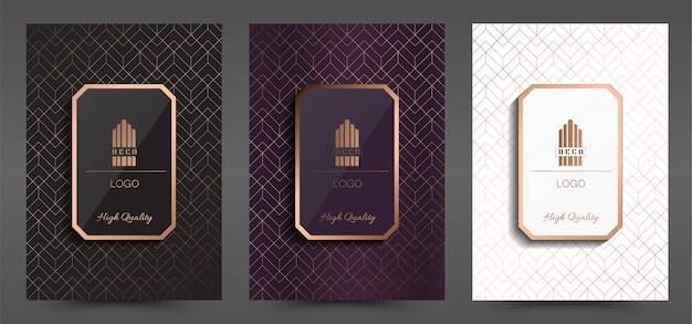 Luxe Premium Art Deco Cover Layout ontwerpsjabloon,