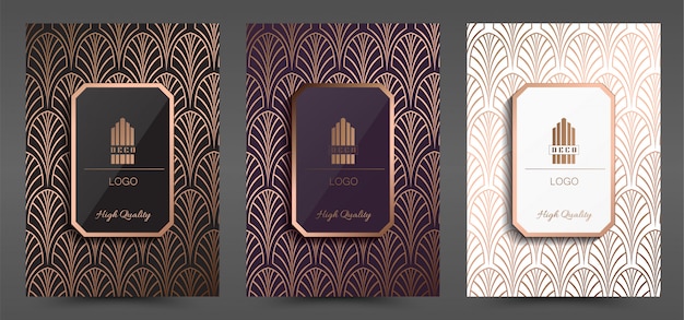 Luxe Premium Art Deco Cover Layout ontwerpsjabloon,