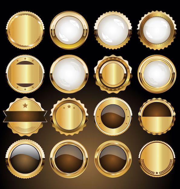 Vector luxe premium gouden badges en labels