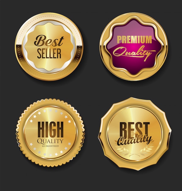 Luxe premium gouden badges en labels