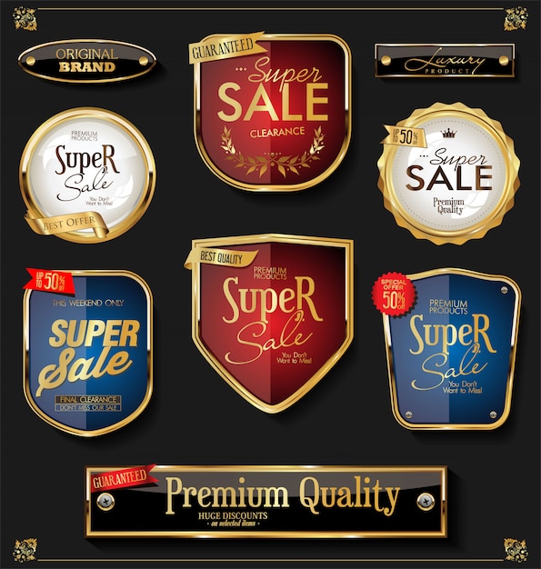 Luxe premium gouden insignes en labels