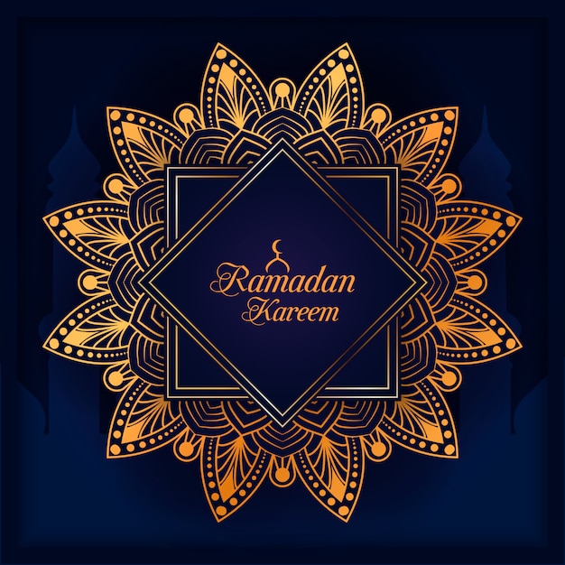 Vector luxe ramadan kareem mandala achtergrond