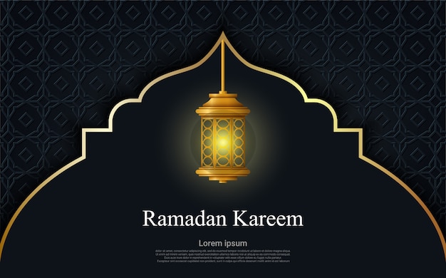 Luxe ramadan kareem met lamp.