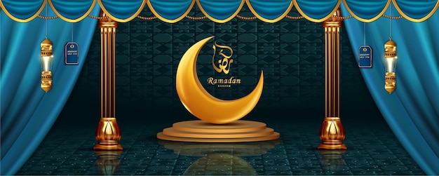 Luxe ramadan kareem realistische koptekst