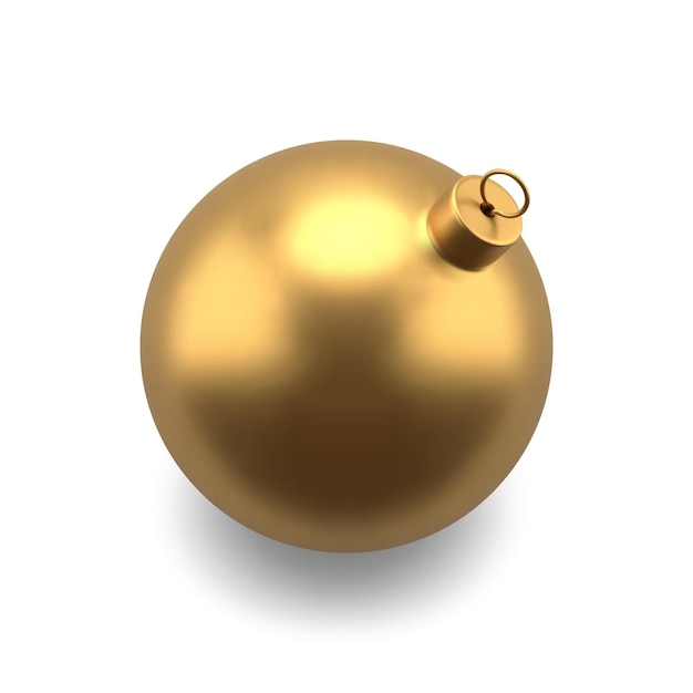 Luxe realistische gouden kerstboom bal traditionele wintervakantie decor 3d sjabloon vector