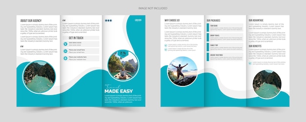Luxe reisbureau Driedubbele brochure