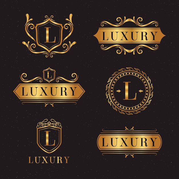 Vector luxe retro logo-collectie