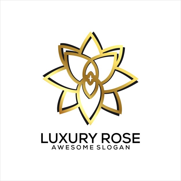 Luxe roos logo ontwerp kleurovergang luxe kleur