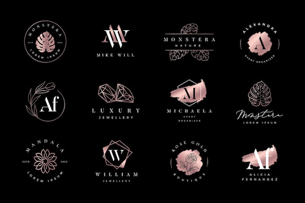 Vector luxe roségouden verlooplogo