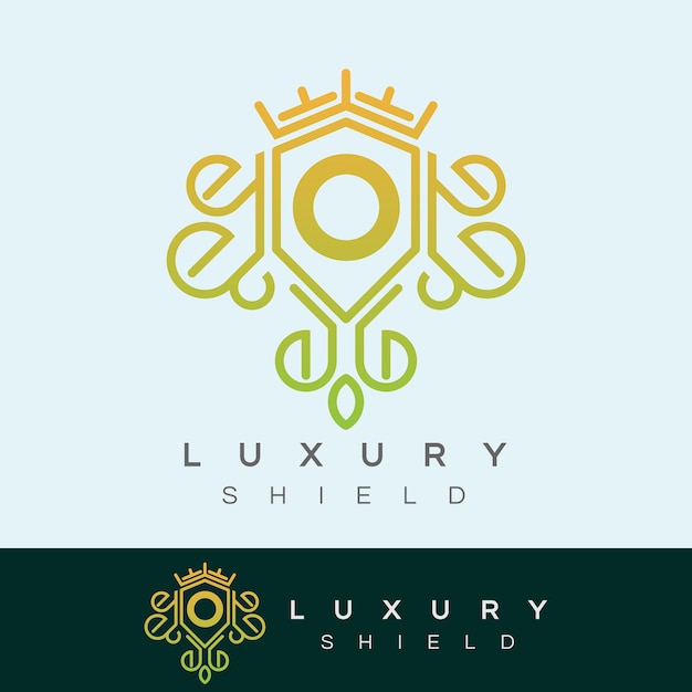 Luxe schild eerste letter o logo ontwerp