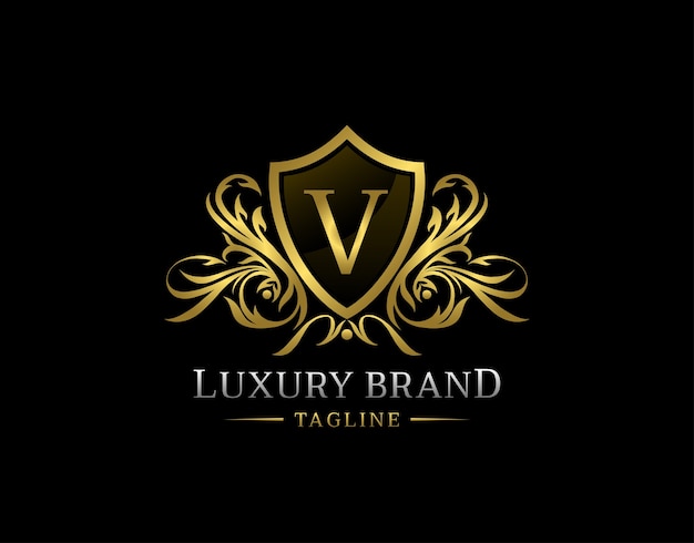 Luxe schild V brief Logo.