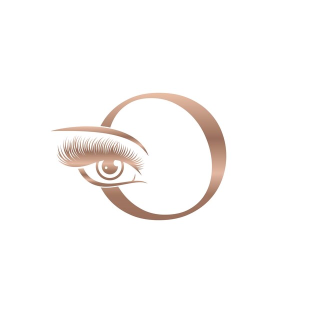 Luxe schoonheid wimpers Logo Letter O