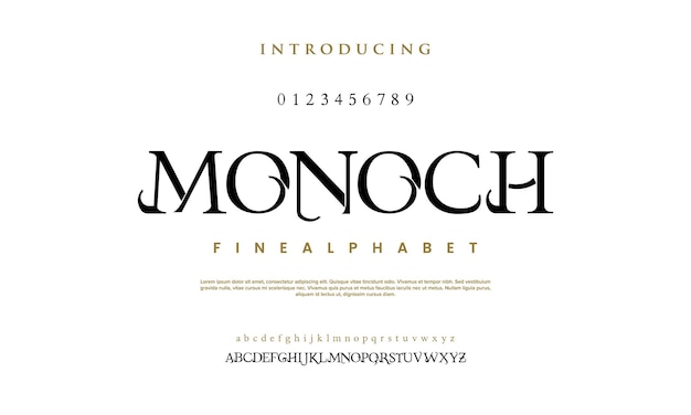 Luxe serif alfabet vector Elegant lettertype voor mode logo muziek bruiloft uitnodiging