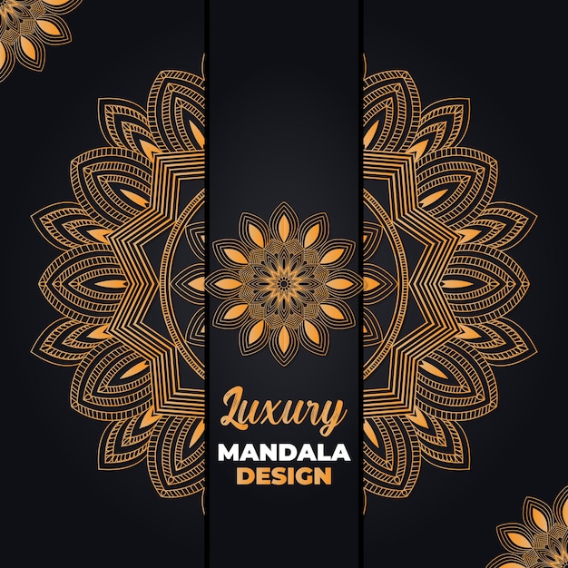 Luxe sier- en bruiloft mandala achtergrond in gouden kleur