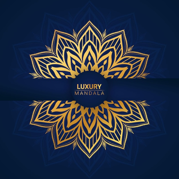 Luxe sier gouden mandala ontwerpsjabloon