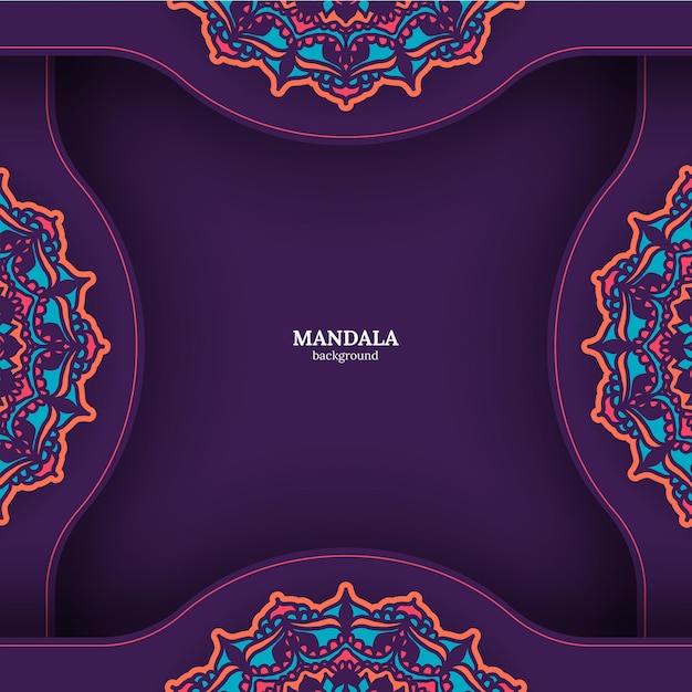 Luxe sier kleurrijke mandala ontwerp achtergrond