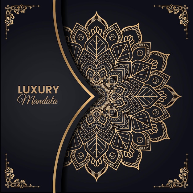 Luxe sier mandala achtergrond met gouden decoratie