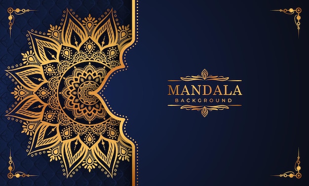 Luxe sier mandala achtergrondontwerp in gouden arabesk patroon premium vector