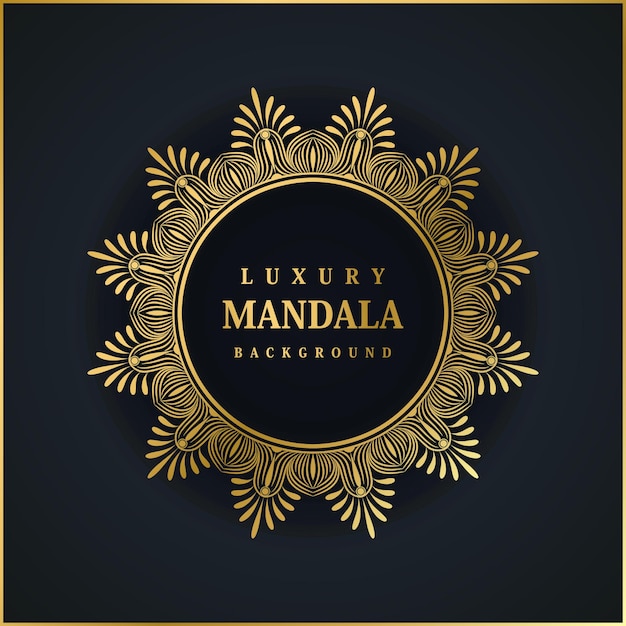 Luxe sier mandala effect ontwerp achtergrond in gouden kleur