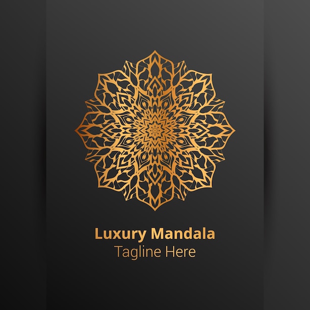 Vector luxe sier mandala logo, arabesk stijl.