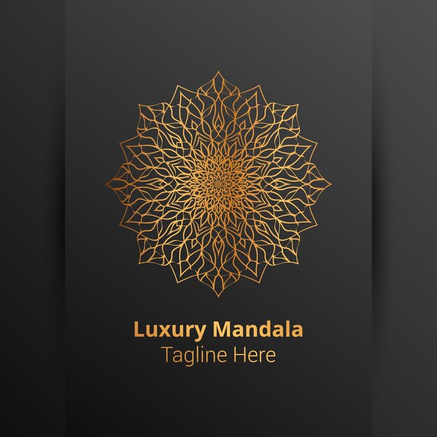 Luxe sier mandala logo, arabesk stijl.