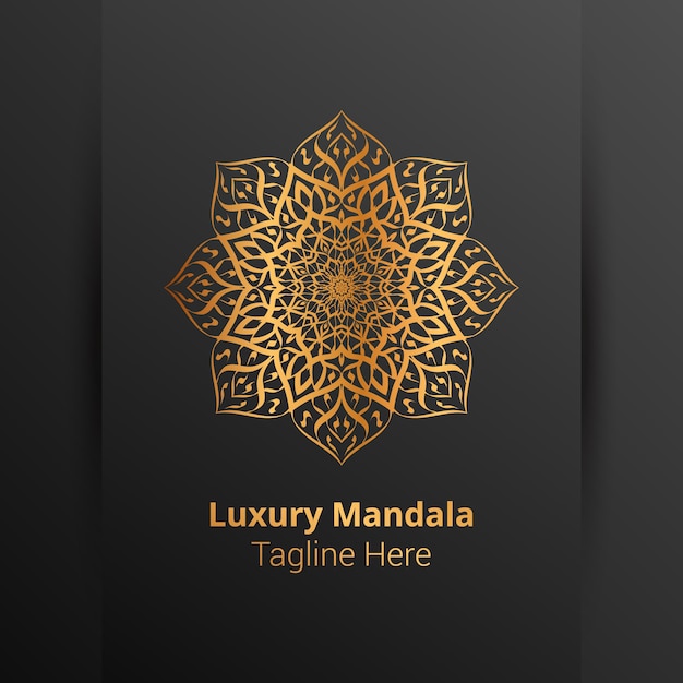 Vector luxe sier mandala logo, arabesk stijl.