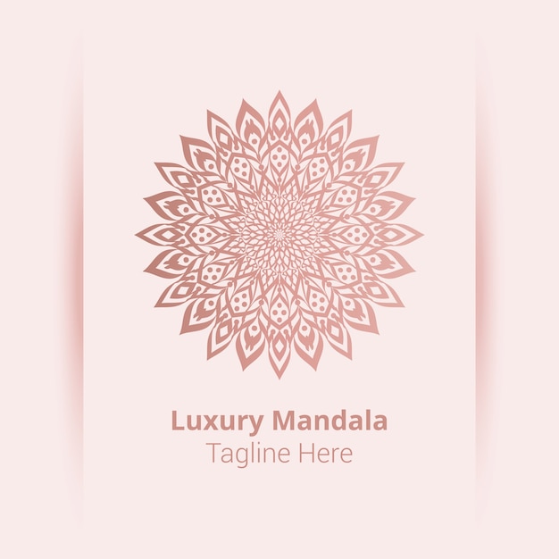 Luxe sier mandala logo, arabesk stijl.