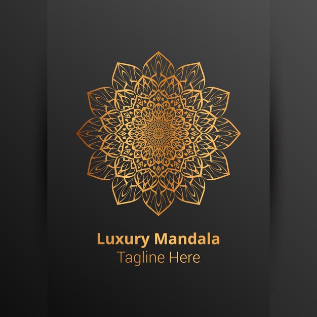 Luxe sier mandala logo, arabesk stijl.