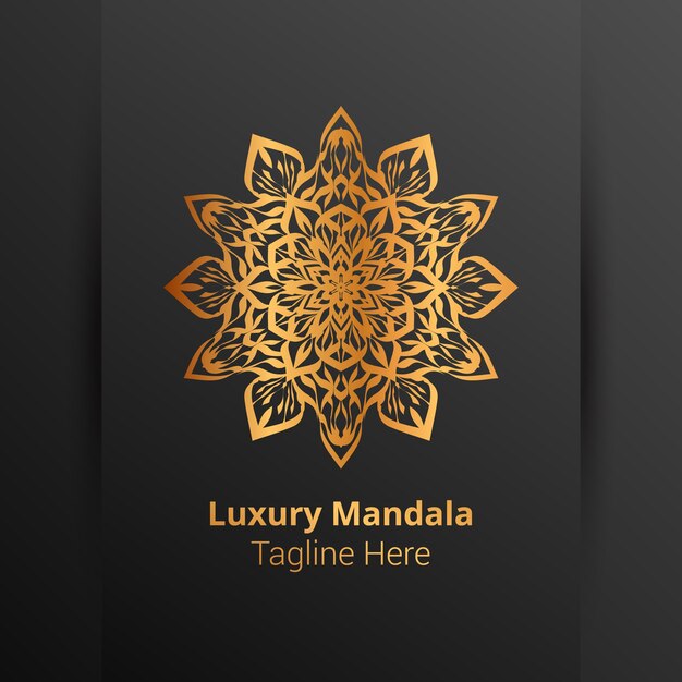 Luxe sier mandala logo, arabesk stijl.