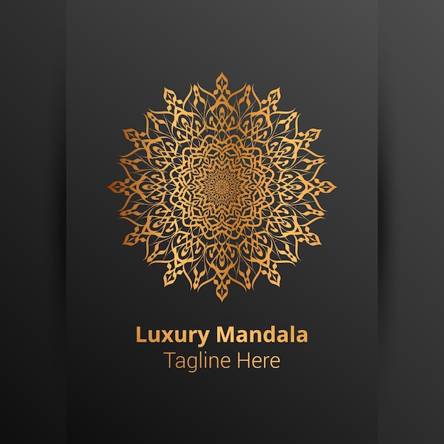 Luxe sier mandala logo, arabesk stijl.