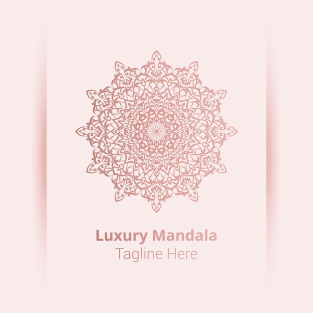 Luxe sier mandala logo, arabesk stijl.