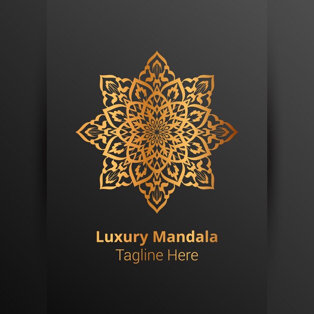 Luxe sier mandala logo, arabesk stijl.