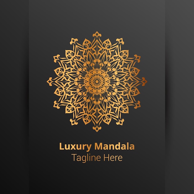 Vector luxe sier mandala logo, arabesk stijl.