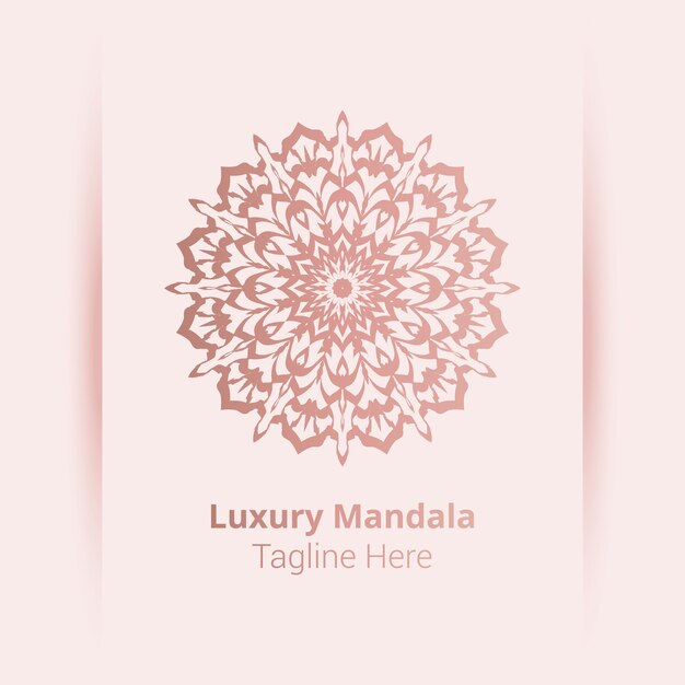 Luxe sier mandala logo, arabesk stijl.