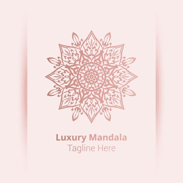 Luxe sier mandala-logo in arabesk stijl