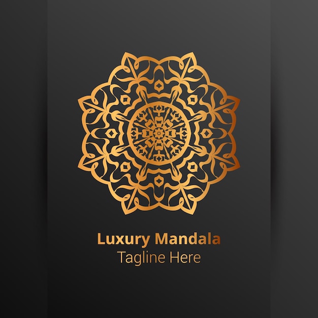 Luxe sier mandala-logo in arabesk stijl