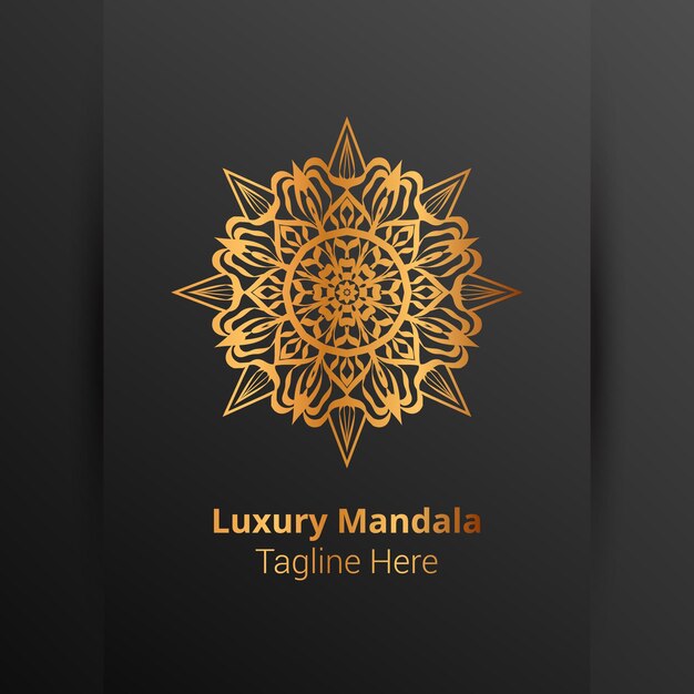 Vector luxe sier mandala-logo in arabesk stijl