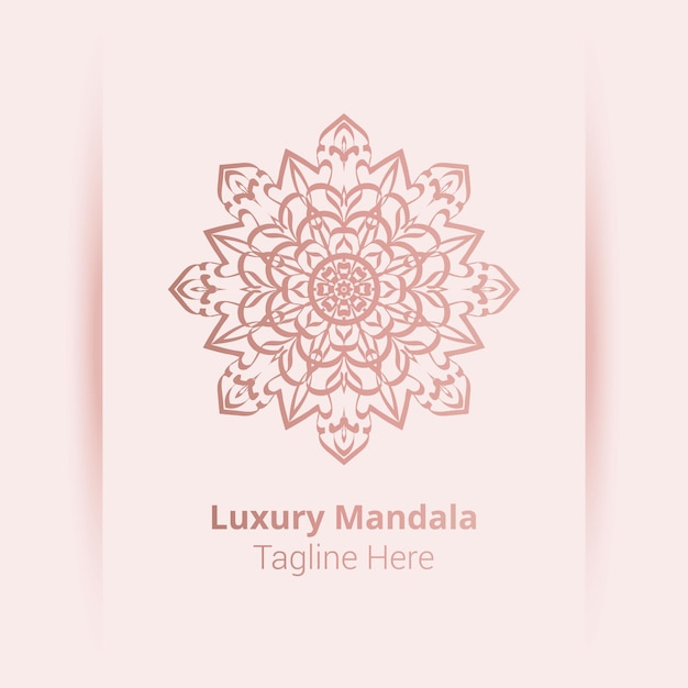 Luxe sier mandala-logo in arabesk stijl