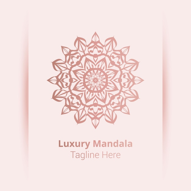 Luxe sier mandala-logo in arabesk stijl