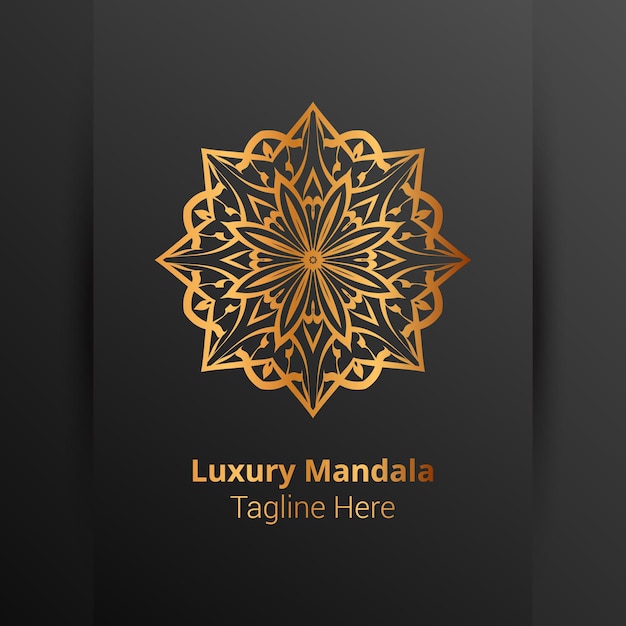 Luxe sier mandala logo sjabloon